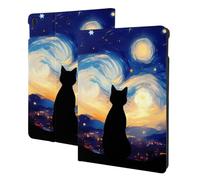Compatible with Ipad Air 3rd Generation Case - Compatible with Ipad Pro 10.5 Inch Case, Auto Wake/Sleep, Cat Under Starry Skies Tablet Case Cover Compatible with Ipad Air Pro Case