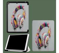 Compatible with iPad Pro 11 inch Case,4th/3rd/2nd Gen(2022/2021/2020) with Pencil Holder TPU Back Case,Auto Sleep/Wake Cover Graffiti Headphones Street Art-Grey