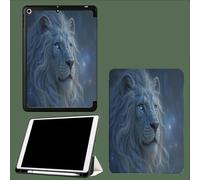 Compatible with iPad Pro 11 inch Case,4th/3rd/2nd Gen(2022/2021/2020) with Pencil Holder TPU Back Case,Auto Sleep/Wake Cover Lion With A Thick Mane Dreamy Starry Sky-Blue