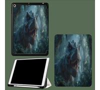 Compatible with iPad Pro 11 inch Case,4th/3rd/2nd Gen(2022/2021/2020) with Pencil Holder TPU Back Case,Auto Sleep/Wake Cover Tyrannosaurus Rex In The Forest 3D Wildlife-Green