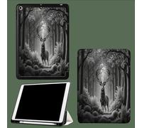 Compatible with iPad Pro 11 inch Case,4th/3rd/2nd Gen(2022/2021/2020) with Pencil Holder TPU Back Case,Auto Sleep/Wake Cover Deer Standing In The Forest Nature Animals-Grey