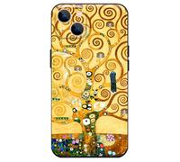 Compatible with iPhone 13 Mini Case Premium Silicone Cover Patterns Design Cute Brown Painting Famous Girls Soft Shockproof Bumper Comes with a Screen Protector (Gustav Klimt-Tree of Life)