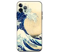 Compatible with iPhone 13 Pro Cute Art Silicone Case Famous Painting with Design Man Classic Japanese Cover with Screen Protector (Under The Wave Off Kanagawa The Great Wave by Katsushika Hokusai)