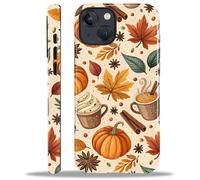 Compatible with iPhone 14 Plus Case, Hybrid 2-Layer Case Shockproof Anti-Scratch for Girl Women Boy Men, Fall Pumpkin Spice
