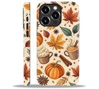 Compatible with iPhone 14 Pro Case, Hybrid 2-Layer Case Shockproof Anti-Scratch for Girl Women Boy Men, Fall Pumpkin Spice