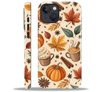 Compatible with iPhone 15 Case, Hybrid 2-Layer Case Shockproof Anti-Scratch for Girl Women Boy Men, Fall Pumpkin Spice