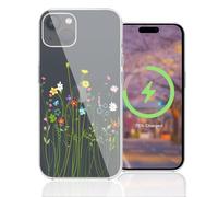Compatible with iPhone 15 case, Shockproof Drop Protection i Phone 15 Case, Clear Silicone 6.1 Inch Phone Case i Phone 15 with Floral Pattern for Women