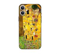 Compatible with iPhone 16 Case, Gustav Klimt Phone Case for Men Women, The Kiss Romantic Love Famous Art Phone Case, Slim Thin Protective Cover