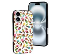 Compatible with iPhone 16 Case, Ice Cream Popsicles Resists Scratches Cute Phone Case Compatible with iPhone 16 Cases for Women and Men