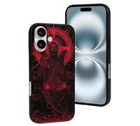 Compatible with iPhone 16 Case, Red Gothic Skeleton Throne Soft Protection Case Compatible with iPhone 16 Phone Case for Women Men 6.1 Inch