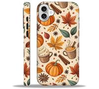 Compatible with iPhone 16 Plus Case, Hybrid 2-Layer Case Shockproof Anti-Scratch for Girl Women Boy Men, Fall Pumpkin Spice