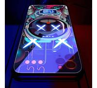 Compatible With iPhone 16 Pro Case,LED Colorful Glowing Tempered Glass Back Cover Bumper Shockproof,forCool Women and Men,Protective Lens,Voice Call Flash Wireless Charging,Free tempered glass film