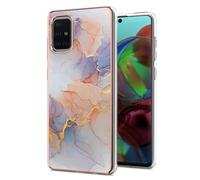 Compatible with iPhone 16 Pro Marble Case, Slim Luxury Stylish Glitter Glossy Soft TPU Silicone Rubber Gel Shockproof Protective Bumper Cases Cover for iPhone 16 Pro Marble White