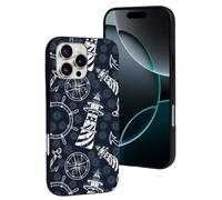 Compatible with iPhone 16 Pro Max Case - Cute Soft Anchor and Lighthouse Silicone Case Compatible with iPhone 16 Pro Max Phone Case Protective Cover for Women Men Black