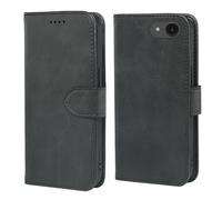 Compatible with iPhone 16E Case, Protective Genuine Leather Flip 16E Phone Case with Shockproof TPU Shell, Magnetic Closure i-Phone 16 E Cases with Card Holder, Kickstand and RFID Blocking