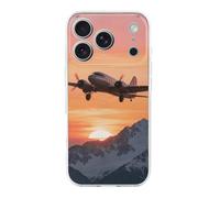 Compatible with iPhone 17 Airplane at Sunset Case Soft Slim TPU Phone Cover Drop Protection Yellowing-Resistant Stylish Pattern Shockproof Phone Case for Women Men Girls iPhone 17 Pro