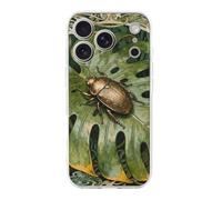 Compatible with iPhone 17 Beetle Monstera Leaf Case Soft Slim TPU Phone Cover Drop Protection Yellowing-Resistant Stylish Pattern Shockproof Phone Case for Women Men Girls iPhone 17 Pro