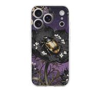 Compatible with iPhone 17 Beetle Nigella Petal Case Soft Slim TPU Phone Cover Drop Protection Yellowing-Resistant Stylish Pattern Shockproof Phone Case for Women Men Girls iPhone 17 Pro