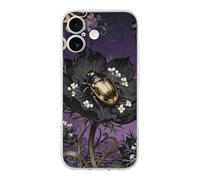 Compatible with iPhone 17 Beetle Nigella Petal Case Soft Slim TPU Phone Cover Drop Protection Yellowing-Resistant Stylish Pattern Shockproof Phone Case for Women Men Girls iPhone 17