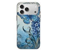 Compatible with iPhone 17 Butterfly Hyacinth Cluster Case Soft Slim TPU Phone Cover Drop Protection Yellowing-Resistant Stylish Pattern Shockproof Phone Case for Women Men Girls iPhone 17 Pro Max