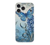 Compatible with iPhone 17 Butterfly Hyacinth Cluster Case Soft Slim TPU Phone Cover Drop Protection Yellowing-Resistant Stylish Pattern Shockproof Phone Case for Women Men Girls iPhone 17 Pro Max