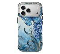 Compatible with iPhone 17 Butterfly Hyacinth Cluster Case Soft Slim TPU Phone Cover Drop Protection Yellowing-Resistant Stylish Pattern Shockproof Phone Case for Women Men Girls iPhone 17 Pro