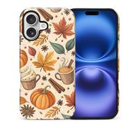 Compatible with iPhone 17 Case, Hybrid 2-Layer Case Shockproof Anti-Scratch for Girl Women Boy Men, Fall Pumpkin Spice