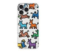 Compatible with iPhone 17 Donkeys Graffiti Case Soft Slim TPU Phone Cover Drop Protection Yellowing-Resistant Stylish Pattern Shockproof Phone Case for Women Men Girls iPhone 17 Pro Max