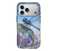 Compatible with iPhone 17 Dragonfly Jacaranda Leaf Case Soft Slim TPU Phone Cover Drop Protection Yellowing-Resistant Stylish Pattern Shockproof Phone Case for Women Men Girls iPhone 17 Pro