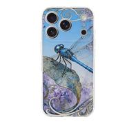 Compatible with iPhone 17 Dragonfly Jacaranda Leaf Case Soft Slim TPU Phone Cover Drop Protection Yellowing-Resistant Stylish Pattern Shockproof Phone Case for Women Men Girls iPhone 17 Pro
