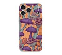 Compatible with iPhone 17 Hippie Art Mushrooms Case Soft Slim TPU Phone Cover Drop Protection Yellowing-Resistant Stylish Pattern Shockproof Phone Case for Women Men Girls iPhone 17 Pro Max