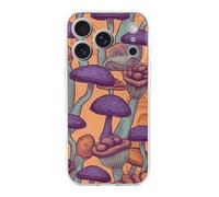 Compatible with iPhone 17 Hippie Art Mushrooms Case Soft Slim TPU Phone Cover Drop Protection Yellowing-Resistant Stylish Pattern Shockproof Phone Case for Women Men Girls iPhone 17 Pro