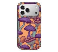 Compatible with iPhone 17 Hippie Art Mushrooms Case Soft Slim TPU Phone Cover Drop Protection Yellowing-Resistant Stylish Pattern Shockproof Phone Case for Women Men Girls iPhone 17 Pro