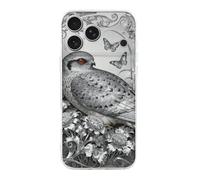 Compatible with iPhone 17 Nightjar Dusty Miller Case Soft Slim TPU Phone Cover Drop Protection Yellowing-Resistant Stylish Pattern Shockproof Phone Case for Women Men Girls iPhone 17 Pro Max
