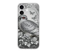 Compatible with iPhone 17 Nightjar Dusty Miller Case Soft Slim TPU Phone Cover Drop Protection Yellowing-Resistant Stylish Pattern Shockproof Phone Case for Women Men Girls iPhone 17
