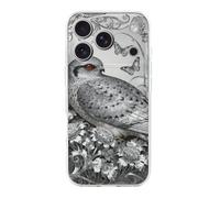 Compatible with iPhone 17 Nightjar Dusty Miller Case Soft Slim TPU Phone Cover Drop Protection Yellowing-Resistant Stylish Pattern Shockproof Phone Case for Women Men Girls iPhone 17 Pro