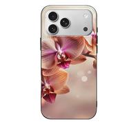 Compatible with iPhone 17 Orchid on Background Case Soft Slim TPU Phone Cover Drop Protection Yellowing-Resistant Stylish Pattern Shockproof Phone Case for Women Men Girls iPhone 17 Pro Max