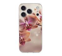 Compatible with iPhone 17 Orchid on Background Case Soft Slim TPU Phone Cover Drop Protection Yellowing-Resistant Stylish Pattern Shockproof Phone Case for Women Men Girls iPhone 17 Pro