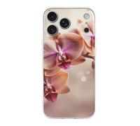 Compatible with iPhone 17 Orchid on Background Case Soft Slim TPU Phone Cover Drop Protection Yellowing-Resistant Stylish Pattern Shockproof Phone Case for Women Men Girls iPhone 17 Pro Max