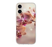 Compatible with iPhone 17 Orchid on Background Case Soft Slim TPU Phone Cover Drop Protection Yellowing-Resistant Stylish Pattern Shockproof Phone Case for Women Men Girls iPhone 17