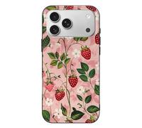 Compatible with iPhone 17 Peach Strawberry Print Case Soft Slim TPU Phone Cover Drop Protection Yellowing-Resistant Stylish Pattern Shockproof Phone Case for Women Men Girls iPhone 17 Pro Max