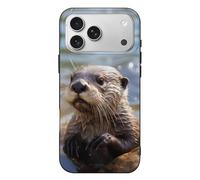 Compatible with iPhone 17 Playing Otter Case Soft Slim TPU Phone Cover Drop Protection Yellowing-Resistant Stylish Pattern Shockproof Phone Case for Women Men Girls iPhone 17 Pro Max Black