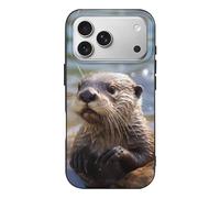 Compatible with iPhone 17 Playing Otter Case Soft Slim TPU Phone Cover Drop Protection Yellowing-Resistant Stylish Pattern Shockproof Phone Case for Women Men Girls iPhone 17 Pro Black
