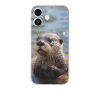 Compatible with iPhone 17 Playing Otter Case Soft Slim TPU Phone Cover Drop Protection Yellowing-Resistant Stylish Pattern Shockproof Phone Case for Women Men Girls iPhone 17 Transparent