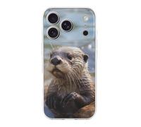 Compatible with iPhone 17 Playing Otter Case Soft Slim TPU Phone Cover Drop Protection Yellowing-Resistant Stylish Pattern Shockproof Phone Case for Women Men Girls iPhone 17 Pro Transparent