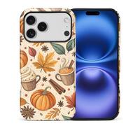 Compatible with iPhone 17 Pro Case, Hybrid 2-Layer Case Shockproof Anti-Scratch for Girl Women Boy Men, Fall Pumpkin Spice