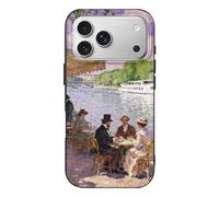 Compatible with iPhone 17 Riverside Café Scene Case Soft Slim TPU Phone Cover Drop Protection Yellowing-Resistant Stylish Pattern Shockproof Phone Case for Women Men Girls iPhone 17 Pro