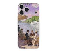 Compatible with iPhone 17 Riverside Café Scene Case Soft Slim TPU Phone Cover Drop Protection Yellowing-Resistant Stylish Pattern Shockproof Phone Case for Women Men Girls iPhone 17 Pro Max