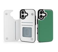 Compatible with IPhone 17 Shockproof Phone Case with Card Holder, Protective Cover (grass green,iPhone 17 Air)
