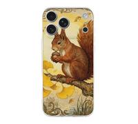 Compatible with iPhone 17 Squirrel Ginkgo Branch Case Soft Slim TPU Phone Cover Drop Protection Yellowing-Resistant Stylish Pattern Shockproof Phone Case for Women Men Girls iPhone 17 Pro Max
